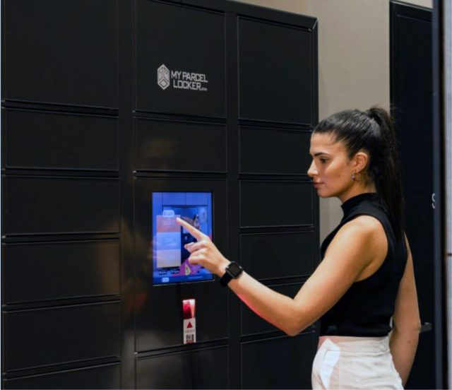 Collecting a parcel from parcel locker
