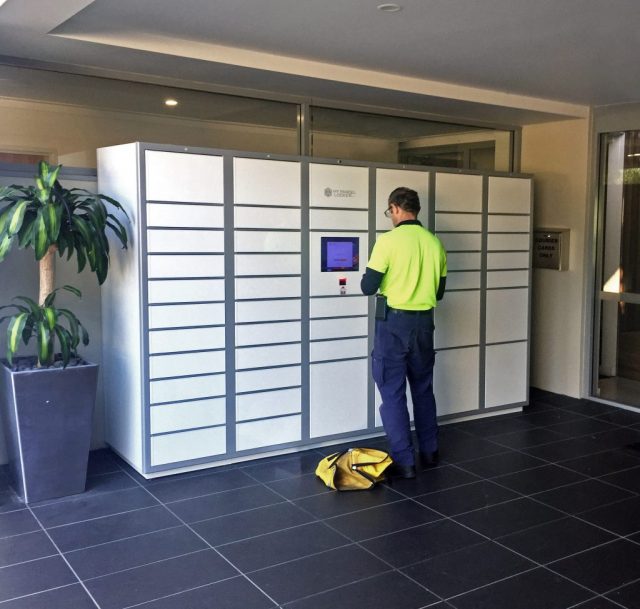 apartment parcel locker at riverpoint complex