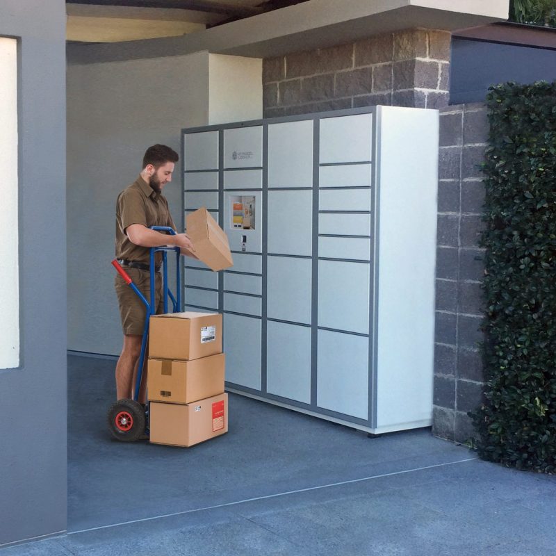parcels being delivered to locker