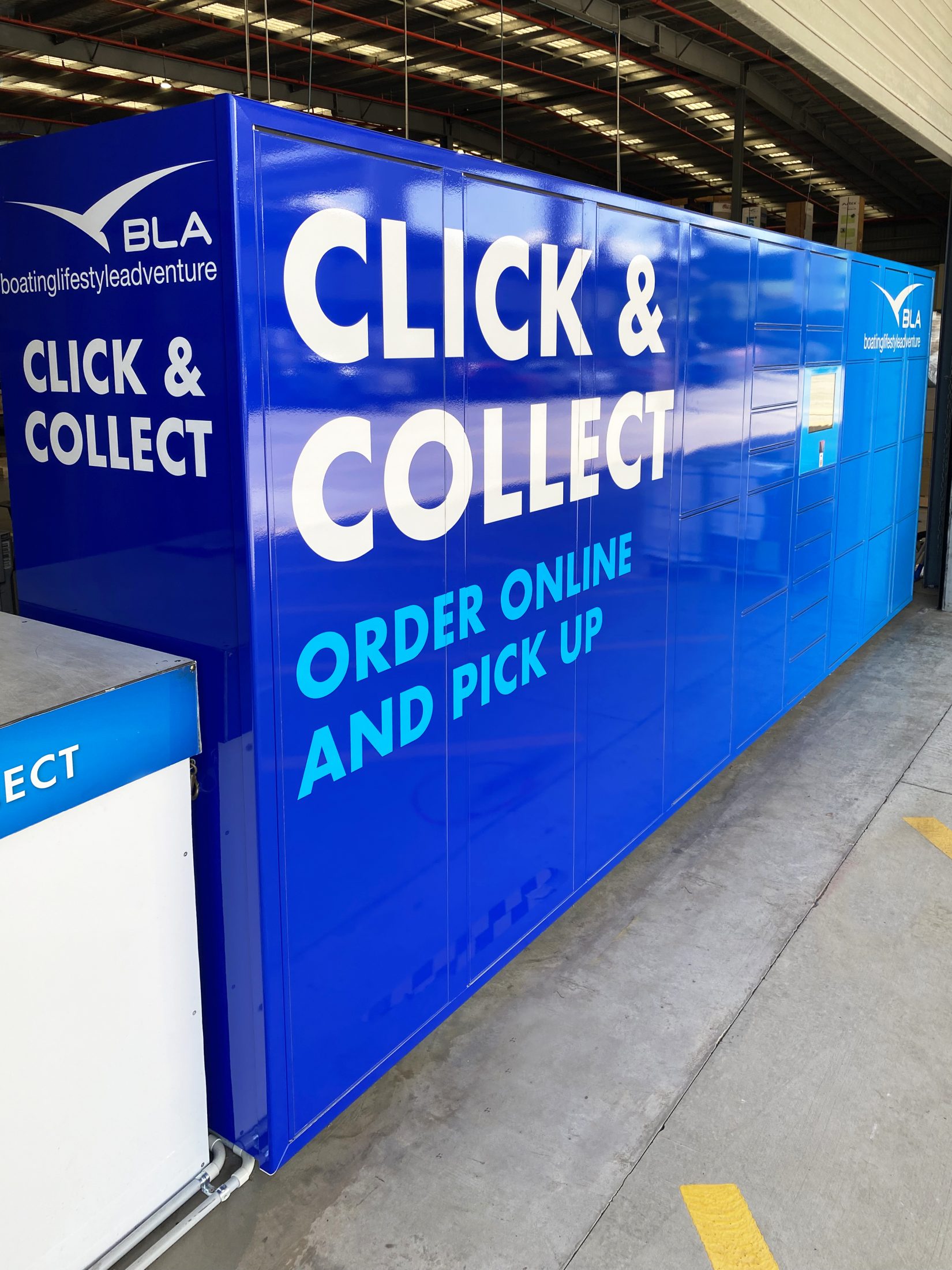 click and collect locker at BLA despatch centre
